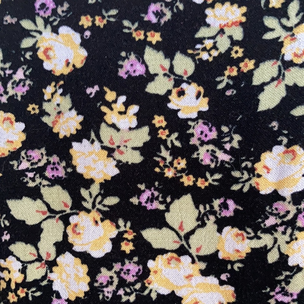 3/$24 SO top floral print cinch front short sleeve crop top boho casual  L jr - Picture 7 of 15